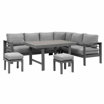 Outdoor 2-in-1 Aluminium Sofa Lounge Dining Table