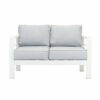 White Outdoor Aluminium Sofa Lounge Setting Arms Chairs Table - Image 4