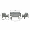 Charcoal Outdoor Aluminium Sofa Lounge Setting Furniture Set Chairs Table - Image 2