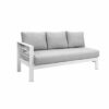 New White Outdoor 2-in-1 Aluminium Sofa Lounge Dining Table Setting Set Stool - Image 5