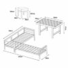 New White Outdoor 2-in-1 Aluminium Sofa Lounge Dining Table Setting Set Stool - Image 6