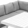 New White Outdoor 2-in-1 Aluminium Sofa Lounge Dining Table Setting Set Stool - Image 7