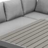 New Charcoal Outdoor 2-in-1 Aluminium Sofa Lounge Dining Table Setting Set Stool - Image 7