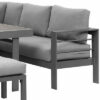 New Charcoal Outdoor 2-in-1 Aluminium Sofa Lounge Dining Table Setting Set Stool - Image 8