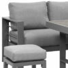 New Charcoal Outdoor 2-in-1 Aluminium Sofa Lounge Dining Table Setting Set Stool - Image 9