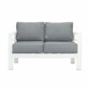 New White Outdoor Aluminium Sofa Lounge Set Arms Chairs Table - Image 4