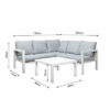 New White Outdoor Aluminium Sofa Lounge Setting Arm Chairs Table - Image 6