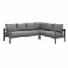 Outdoor Garden Aluminium 6 Seater L-Shaped Sofa
