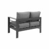 New Charcoal Outdoor Garden Aluminium 6 Seater L-Shaped Sofa Lounge Setting - Image 4