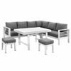White Outdoor 2-In-1 Aluminium Sofa Lounge