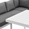 White Outdoor 2-in-1 Aluminium Sofa Lounge Dining Table Setting Set Stool - Image 8