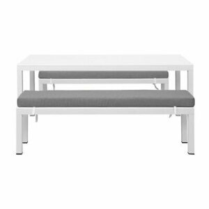 White Garden Lounge Aluminium Outdoor Bench