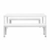 NEW 3pc White Garden Lounge Aluminium Outdoor Bench Dining Set with Cushion - Image 2