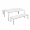 NEW 3pc White Garden Lounge Aluminium Outdoor Bench Dining Set with Cushion - Image 4