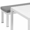 NEW 3pc White Garden Lounge Aluminium Outdoor Bench Dining Set with Cushion - Image 8