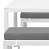 NEW 3pc White Garden Lounge Aluminium Outdoor Bench Dining Set with Cushion - Image 9