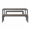 NEW 3pc Charcoal Garden Lounge Aluminium Outdoor Bench Dining Set with Cushion - Image 2
