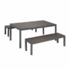 NEW 3pc Charcoal Garden Lounge Aluminium Outdoor Bench Dining Set with Cushion - Image 4