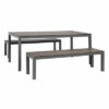 NEW 3pc Charcoal Garden Lounge Aluminium Outdoor Bench Dining Set with Cushion - Image 6