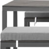 NEW 3pc Charcoal Garden Lounge Aluminium Outdoor Bench Dining Set with Cushion - Image 9