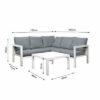 New White Outdoor Aluminium Sofa Lounge Set Arms Chairs Table - Image 6