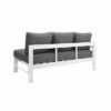 New White Outdoor Garden Aluminium 6 Seater L-Shaped Sofa Lounge Setting Chair - Image 5