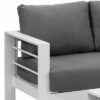 New White Outdoor Garden Aluminium 6 Seater L-Shaped Sofa Lounge Setting Chair - Image 8