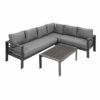 New Charcoal Outdoor Aluminium Sofa Lounge Setting Furniture Set Arms Chairs Tab - Image 10
