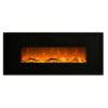 1500W 50 Inch Black frame Wall Mounted Electric Fireplace Heater With Realistic Fire - Image 2