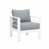 New White Outdoor Aluminium Sofa Lounge Setting Furniture Set Arms Chairs Table - Image 7