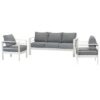 New White Outdoor Aluminium Sofa Lounge Setting Garden Furniture Set Chairs - Image 9