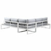 New White Aluminium Outdoor Garden Sofa Lounge Furniture Setting Table Chairs - Image 5