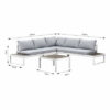 New White Aluminium Outdoor Garden Sofa Lounge Furniture Setting Table Chairs - Image 6