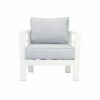 New White Outdoor Aluminium Sofa Lounge Setting Furniture Set Arms Chairs Table - Image 10