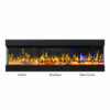 New 43 Inch Electric Fireplace Heater Wall Recessed Mounted 3 Sided Glass Logs - Image 12