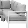 New White Outdoor Aluminium Sofa Lounge Setting Furniture Set Arms Chairs Table - Image 11