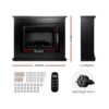 2000W Electric Fireplace Heater Realistic Flame Effect w Thermostat Timer Remote - Image 2