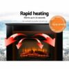 13-Colours Portable Electric Fireplace Heater LED 3D Flame Effect 2000W Black - Image 2