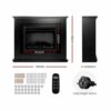 13-Colours Portable Electric Fireplace Heater LED 3D Flame Effect 2000W Black - Image 5