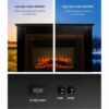 13-Colours Portable Electric Fireplace Heater LED 3D Flame Effect 2000W Black - Image 7