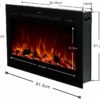 36"- 72" Black Built-in Recessed / Wall Mounted Electric Fireplace - Image 11
