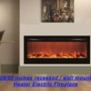36"- 72" Black Built-in Recessable / Wall Mounted Electric Fireplace