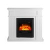 New 2000W Wood Veneer Electric Fireplace Heater with White Mantel Flame - Image 3