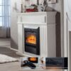 New 2000W Wood Veneer Electric Fireplace Heater with White Mantel Flame - Image 4