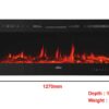 127 cm Flame Effect 1800W Electric Fireplace Heater 9 Flame Effects and Remote - Image 2