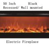 36"- 72" Black Built-in Recessed / Wall Mounted Electric Fireplace - Image 3