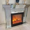 Diamond Crushed Mirrored Electric Fireplace (Glass Decorative) - Image 2