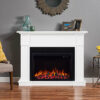 Cannes 1500W Electric Fireplace Heater White Mantel & 30" Reno Insert - Image 2
