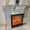 Diamond Crushed Mirrored Electric Fireplace