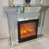 Diamond Crushed Mirrored Electric Fireplace (Glass Decorative) - Image 3